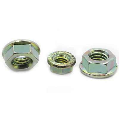 Color Zinc Steel Hexagon Hex Head Serrated Spinlock Flange Nut Locknut